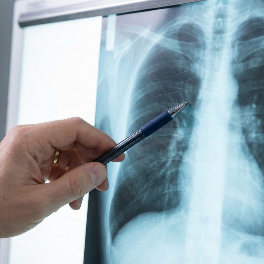 Doctor reviewing medical chart