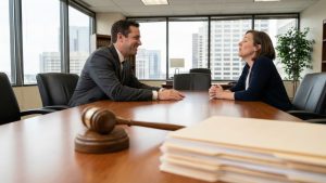 attorney consulting with a client