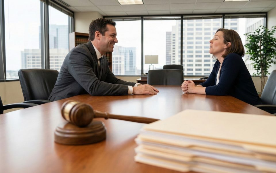 attorney consulting with a client